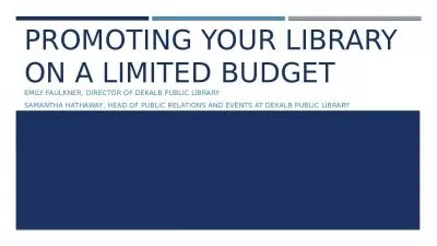 Promoting your library on a limited budget