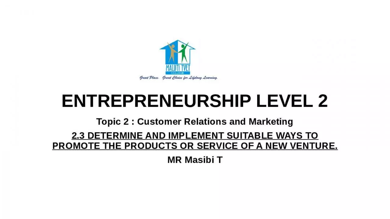 PPT-ENTREPRENEURSHIP LEVEL 2