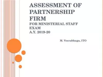 Assessment Of Partnership Firm For Ministerial Staff Exam  A.Y. 2019-20