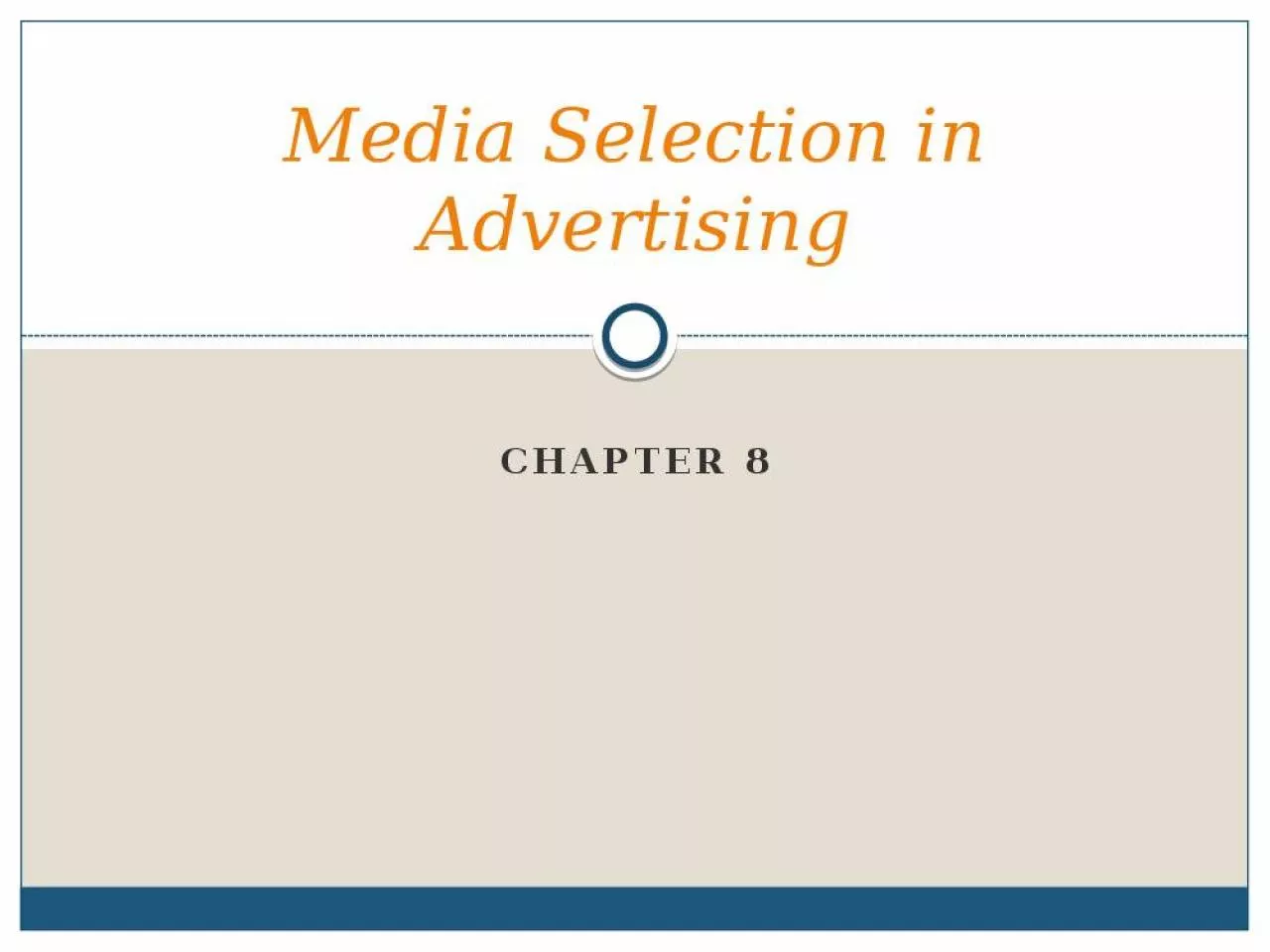 PPT-Media Selection in Advertising