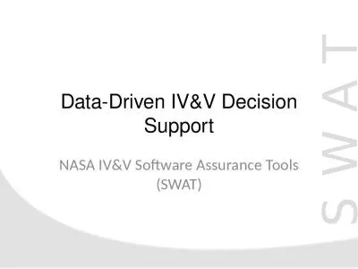 Data-Driven IV&V Decision Support