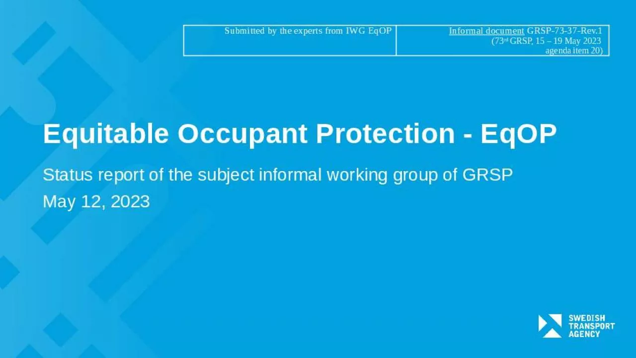 PPT-Equitable Occupant Protection - EqOP