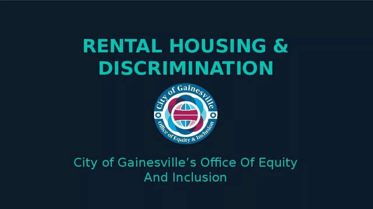 PPT-RENTAL HOUSING & DISCRIMINATION