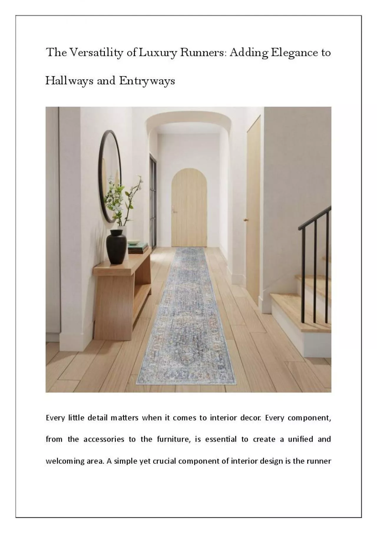 PDF-Luxury Runners: Style for Hall & Entries