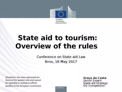 State aid to tourism: Overview of the rules