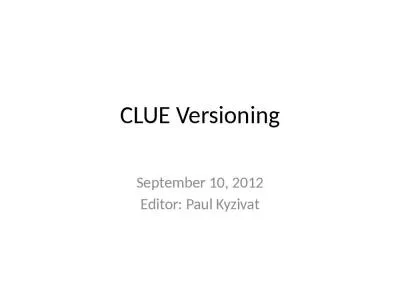 CLUE Versioning