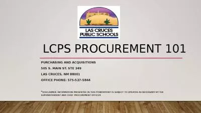 LCPS Procurement 101