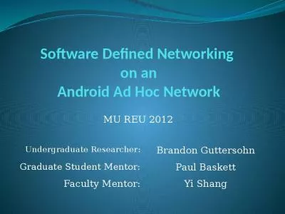 Software Defined Networking  on an Android Ad Hoc Network