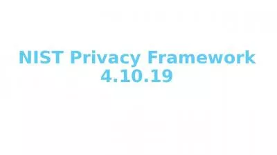 NIST Privacy Framework 4.10.19