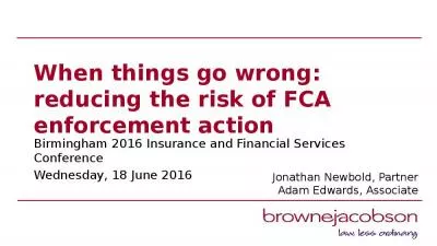 When things go wrong: reducing the risk of FCA enforcement action