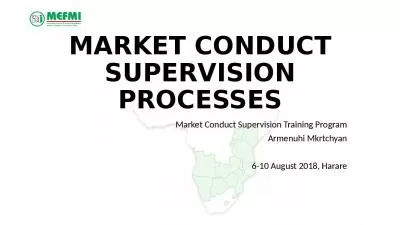 MARKET CONDUCT SUPERVISION PROCESSES