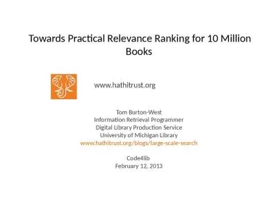 Towards Practical Relevance Ranking for 10 Million Books