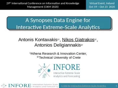 A Synopses Data Engine for  Interactive Extreme-Scale Analytics