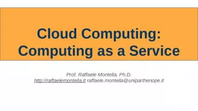 Cloud Computing: Computing as a Service