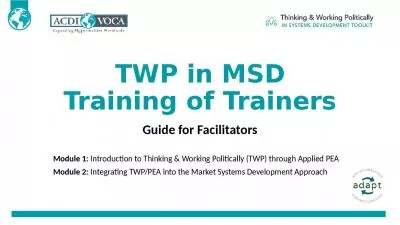 TWP in MSD Training of Trainers