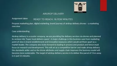 AIRDROP DELIVERY READY TO REACH, IN FEW MINUTES