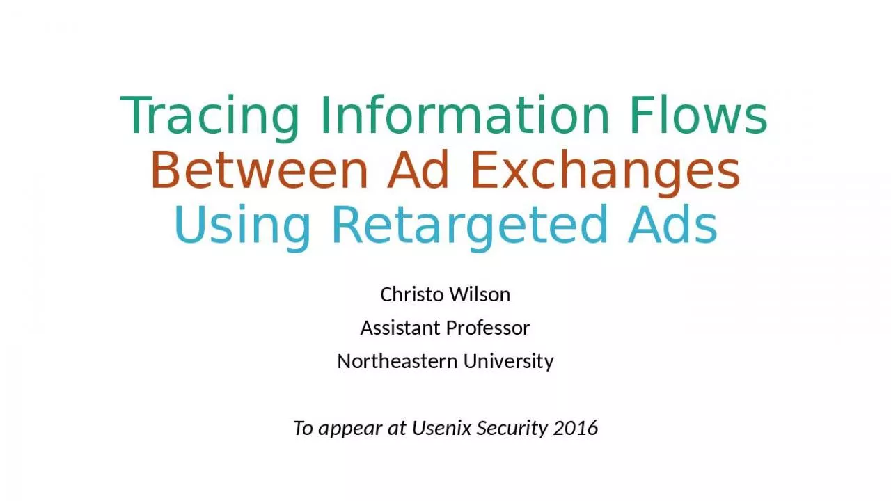 PPT-Tracing Information Flows Between Ad Exchanges Using Retargeted Ads