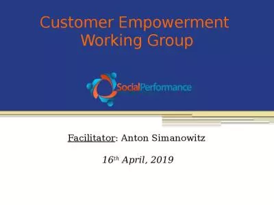 Customer Empowerment  Working Group