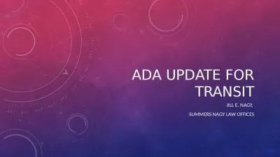 ADA UPDATE for transit