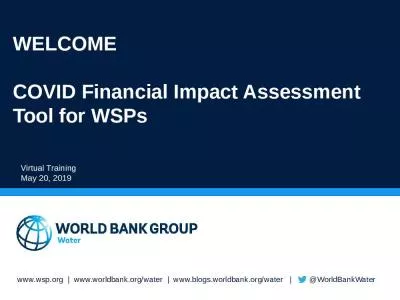 WELCOME COVID Financial Impact Assessment Tool for WSPs