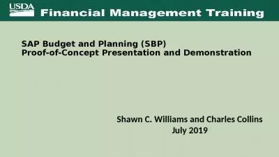 SAP Budget and Planning (SBP)  Proof-of-Concept Presentation and Demonstration