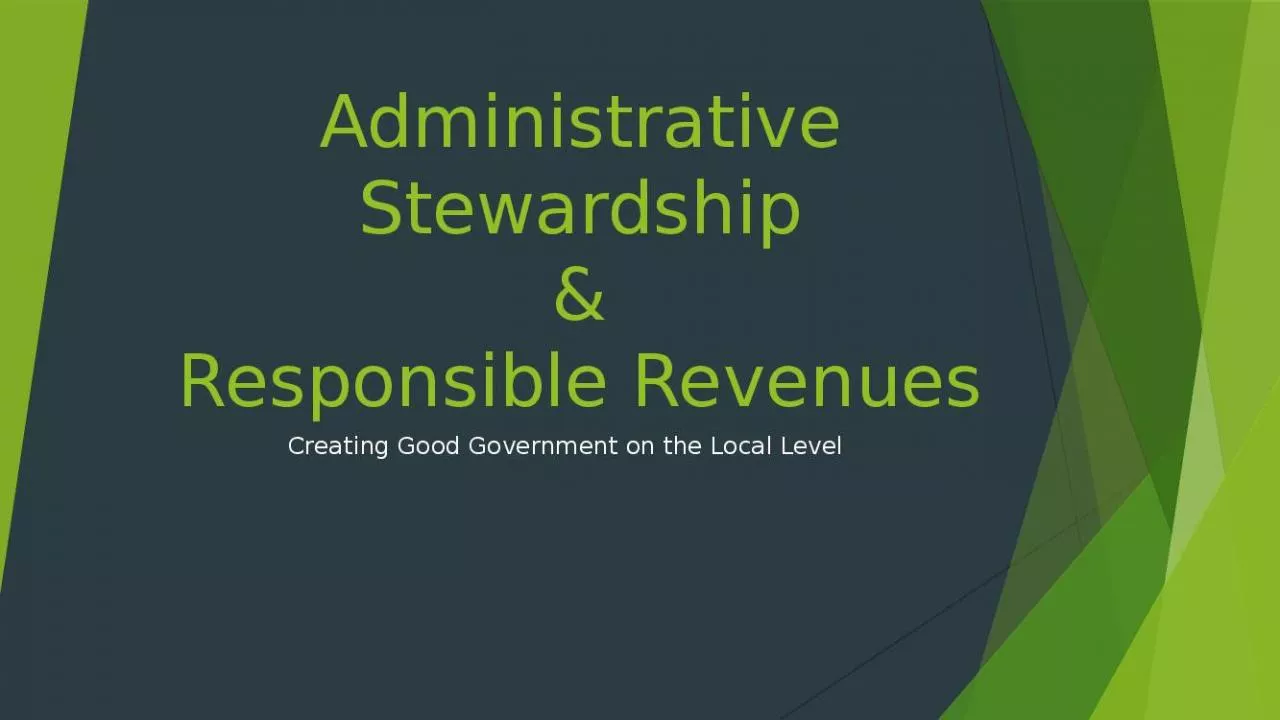 PPT-Administrative Stewardship & Responsible Revenues