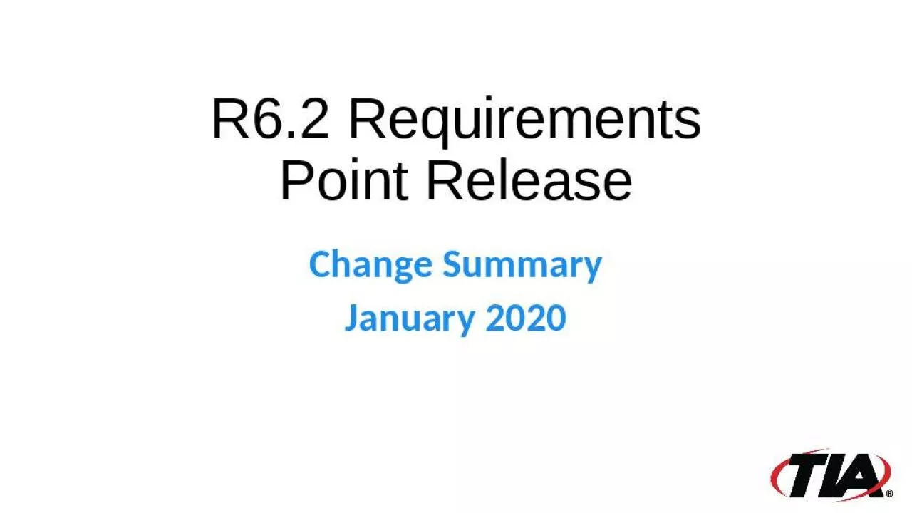 PPT-R6.2 Requirements Point Release