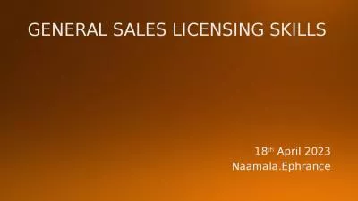 GENERAL SALES LICENSING SKILLS