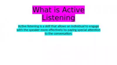 What is Active Listening