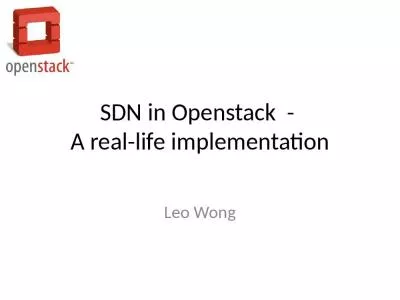 SDN in Openstack  -  A real-life implementation