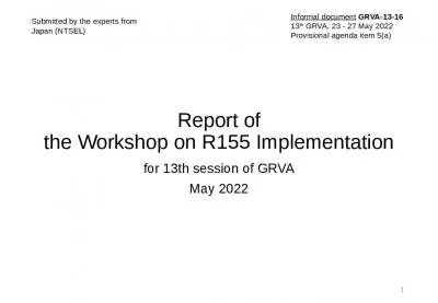 Report of the Workshop on R155 Implementation