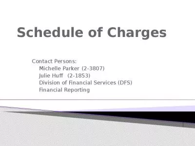 Schedule of Charges