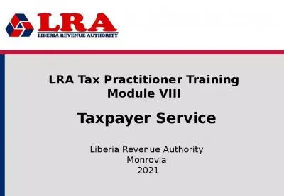 LRA Tax Practitioner Training Module VIII