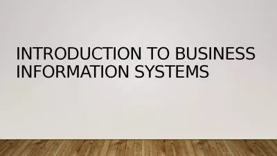 Introduction to Business Information Systems