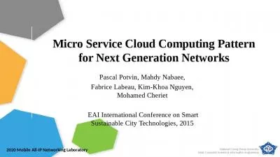 Micro Service Cloud Computing Pattern for Next Generation Networks