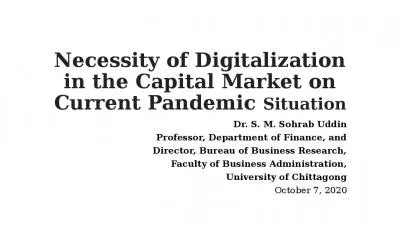 Necessity of Digitalization in the Capital Market on Current Pandemic Situation