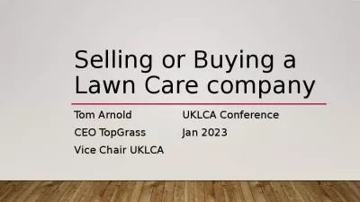 Selling or Buying a Lawn Care company