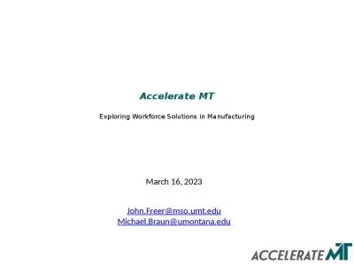 Accelerate MT Exploring Workforce Solutions in Manufacturing