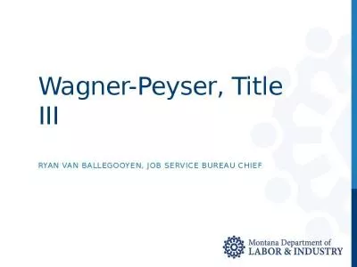 Wagner-Peyser, Title III