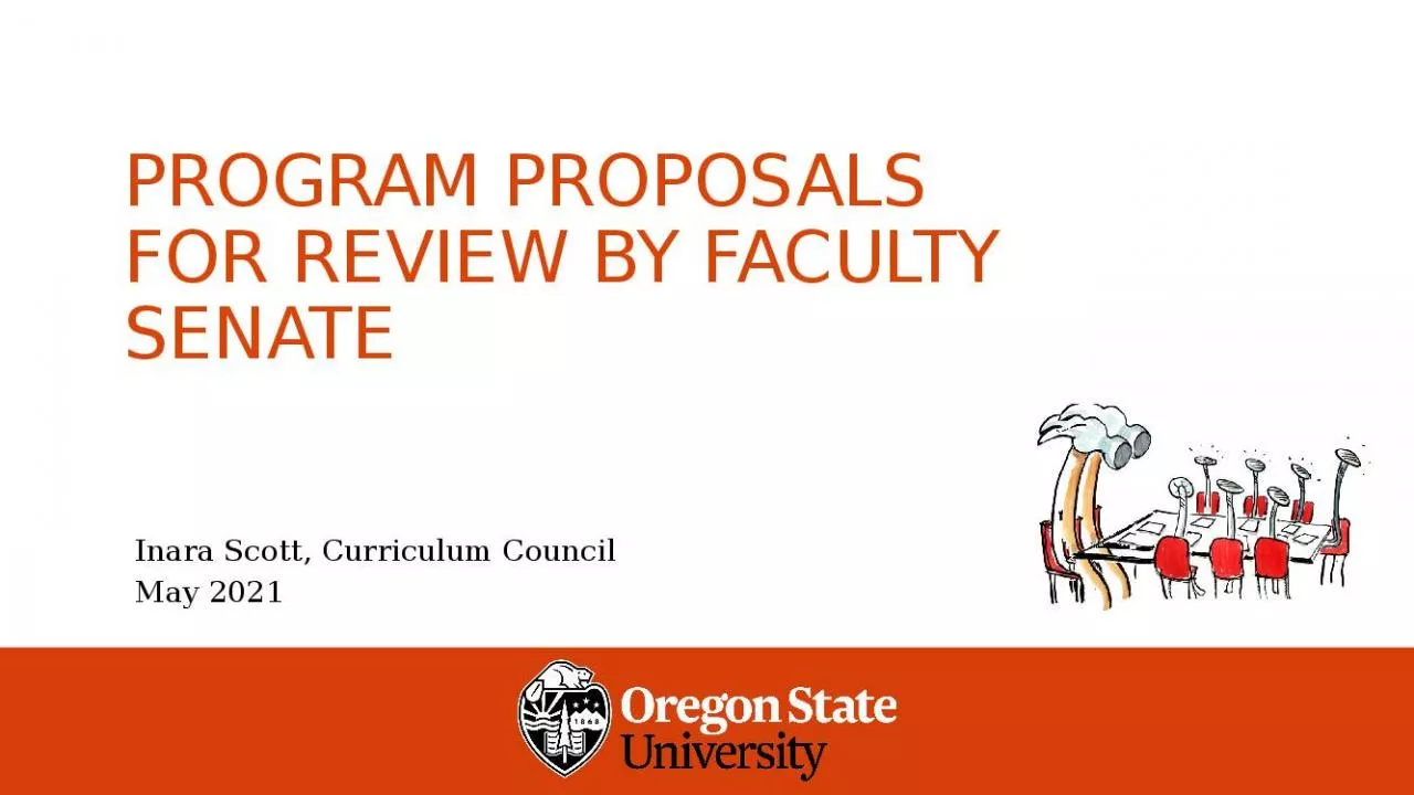 PPT-program proposalS FOR REVIEW BY FACULTY SENATE