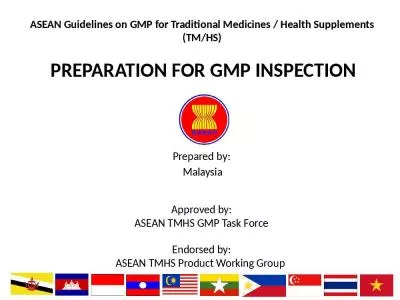 PREPARATION FOR GMP INSPECTION