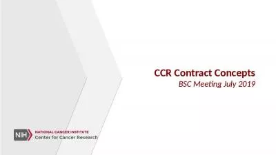 CCR Contract Concepts BSC Meeting July 2019