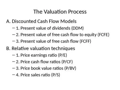 The Valuation Process