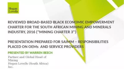 REVIEWED BROAD-BASED BLACK ECONOMIC EMPOWERMENT CHARTER FOR THE SOUTH AFRICAN MINING AND