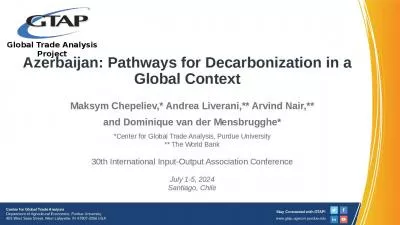 Azerbaijan: Pathways for Decarbonization in a Global Context