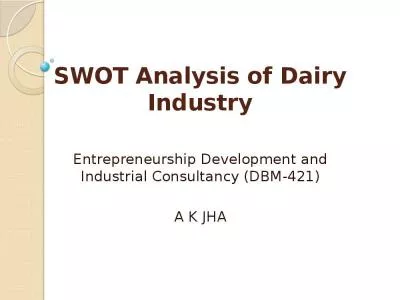 SWOT Analysis of Dairy Industry