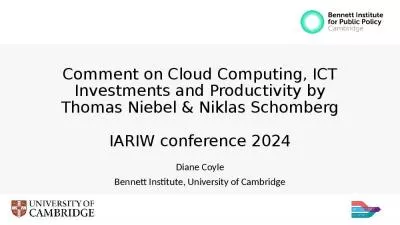 Comment on Cloud Computing, ICT Investments and Productivity by Thomas Niebel & Niklas Schomberg IARIW conference 2024