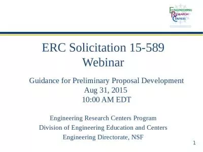 ERC Solicitation 15-589 Webinar