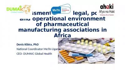 Assessment of the legal, policy and operational environment of pharmaceutical manufacturing associations in Africa