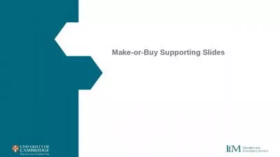 Make-or-Buy Supporting Slides